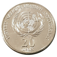 Australia 1995 United Nation 50th Anniversary 20c Uncirculated Coin Loose - RAM