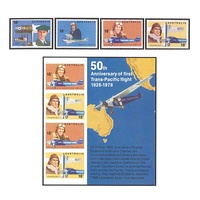 Australia 1978 (105) Australian Aviators Set of 4 & Miniature Sheet MUH SG 658/61, MS662