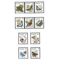 Australia 1983 (170) Australian Butterflies Definitive Set of 10 MUH SG 783, 785, 787, 791, 792a/3, 795, 798, 802, 806