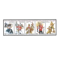 Australia 1985 (190) Colonial Military Uniforms Set of 5 MUH SG 964/68