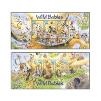 Australia 2001 (485) Wild Babies Set of 2 Mini Sheets MUH SG MS2150