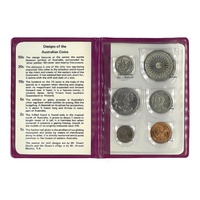 Australia 1977 Year Set of 6 UNC Coins Silver Jubilee Commemorative in Purple Wallet RAM