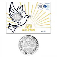 Australia 2020 Prestige PNC End of WWII 75th Anniversary Stamp & $1 Silver Proof Coin Cover