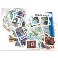 Canada - 100 Different Stamps in Bag