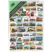 Trains (Window Display Packet) - 100 Different Stamps All Used
