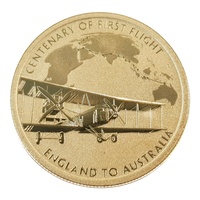 Australia 2019 Cent. First Flight England to Australia $1 Dollar UNC Coin Carded
