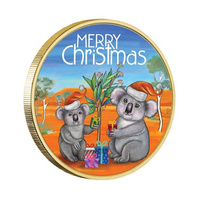 Australia 2018 Merry Christmas Koala $1 Coloured UNC Coin Carded