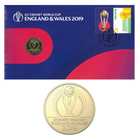 Australia 2019 ICC Cricket World Cup England & Wales Stamp & $1 Coin Cover - PNC