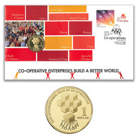 Australia 2012 International Year of Co-operatives Stamp & $1 Coin Cover - PNC