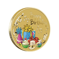 Australia 2020 Happy Birthday $1 One Dollar Coloured UNC Coin Carded