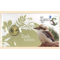 Australia 2013 Bush Babies Kookaburra Stamp & $1 UNC Coin Cover - PNC