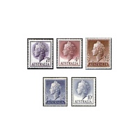 1955-1957 (SG282,282a/d) Queen Elizabeth II Definitive Set of 5 MUH