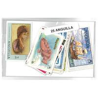 Anguilla - 25 Different Stamps Mixed in Bag Mint