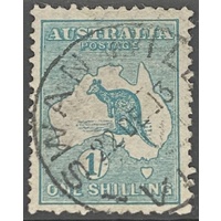 Australia 1st wmk 1/- Green "Inverted wmk" (SG11w) Postally Used