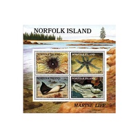 1986 (SG ms382) Norfolk Isl. Marine Life Mini Sheet MUH