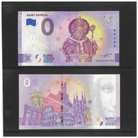 Saint Patrick Honoured With Commemorative 0 Zero Euro Souvenir Banknote