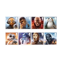 UK 2017 STAR WARS Characters Set of 8 Stamps MUH By Royal Mail