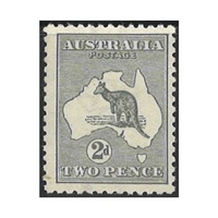 Australian 1st Watermark 2d Grey Kangaroo Inverted Wmk MUH BW5Aa