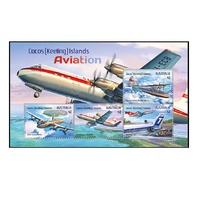Cocos (Keeling) Islands 2017 Airplanes Aviation History Miniature Sheet MUH