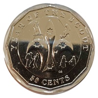2008 Centenary of Scouts Australia 50c UNC Coin Carded