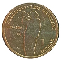 2005 Gallipoli 1915 "C" Canberra Mintmark $1 UNC Coin Carded