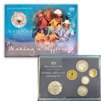 Australia 2003 Volunteers 6-Coin Proof Year Set With A Coloured $1 Coin RAM