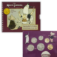 Australia 2008 The Magic Pudding 6-Coin Baby UNC Year Set W/ Norman Lindsay $1 Coin