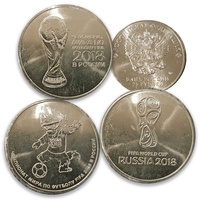 Russia 2018 FIFA World Cup Football Commemorative 25 Rubles Set of 3 UNC Coins