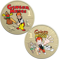 Australia 2021 Centenary of Ginger Meggs 2X$1 Coloured UNC Coins Set