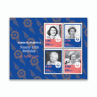 New Zealand 2021 Queen Elizabeth II Ninety-Fifth Birthday Mini Sheet of 4 Stamps MUH