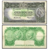 Australia 1961 PreDecimal One Pound Coombs/Wilson Star Prefix HE84 Banknote R34sb aVF