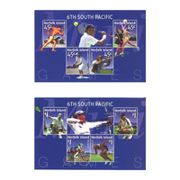 Norfolk Island 2002 Unissued/Withdrawn 6th South Pacific Games Set of 2 Mini Sheets MUH