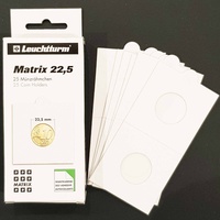 Lighthouse 2X2 Self-adhesive Coin Holder 22.5mm Fit AU 2c $2 Sovereign Pack 25