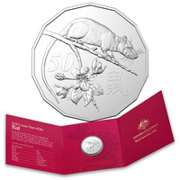 Australia 2020 Lunar Year of The Rat 50c Tetra-decagon UNC Coin In Folder