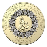 Australia 2020 Tokyo Olympics $2 Black UNC Coin Passion Loose in 2x2" Holder