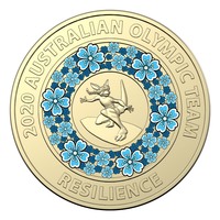 Australia 2020 Tokyo Olympics $2 Blue UNC Coin Resilience Loose in 2x2" Holder