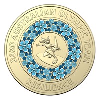 Australia 2020 Tokyo Olympics $2 Blue UNC Coin Resilience Loose 