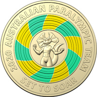 Australia 2020 Tokyo Paralympics $2 Coloured UNC 