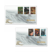 New Zealand 2021 The Lord of the Rings: The Fellowship 20th Anniv 6 Stamps on 2 FDC's