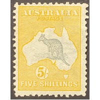 Australia 1913 ROO 1st wmk 5/-, (SG13) MH