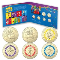 Australia 2021 $1 & Coloured $2 30 Years of the Wiggles 6 UNC Coins Collection Folder