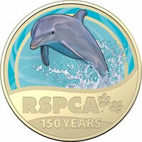 Australia 2021 RSPCA 150th Anniversary Coloured $1 Dollar UNC SINGLE Coins Carded - Dolphin