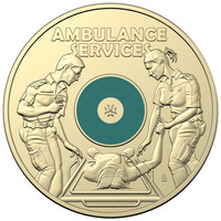 Australia 2021 Ambulance Service $2 Coloured UNC Coin Loose in 2x2" Holder