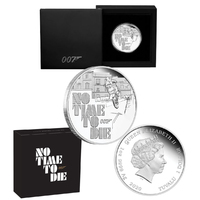 Tuvalu 2020 James Bond 007 No Time To Die $1 1oz Silver Proof Coin