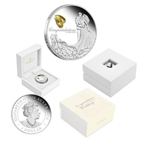 Australia 2020 Wedding $1 1oz Silver Proof Coin Gift Box w/ Crystal Embellishment