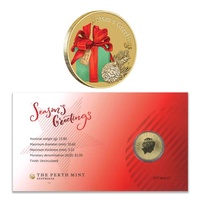 Australia 2017 Christmas Season's Greetings Gift Box $1 Dollar UNC Coin Carded