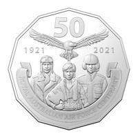 Australia 2021 RAAF A Centenary of Power 50c UNC Coin Carded