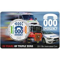 Australia 2011 50 Years of Triple Zero 000 Emergency 50c Uncirculated