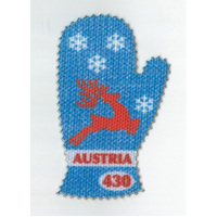 Austria 2021 Christmas Cloth Mitten Stamp From Cotton in Glove Shape Self-adhesive MUH