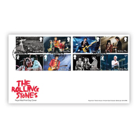 Great Britain 2022 The Rolling Stones Set of 8 Stamps On First Day Cover